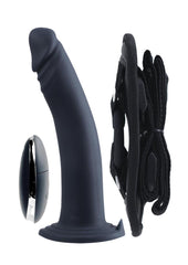 Remote control silicone strap on with harness for couples play
