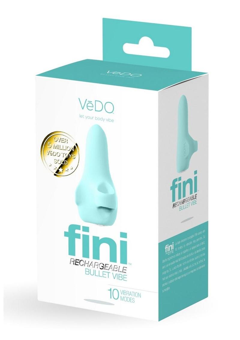 Vedo Fini Rechargeable Silicone Finger Vibrator - Blue/Turquoise