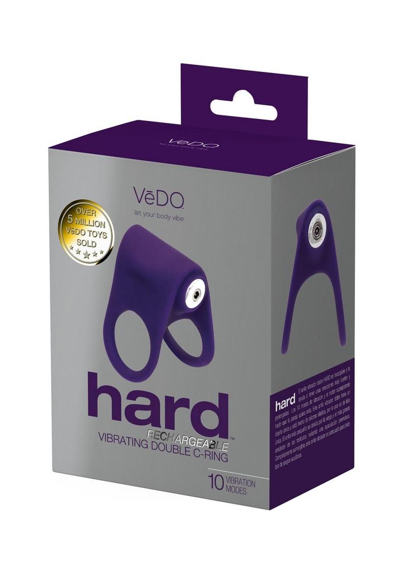 Vedo Hard Rechargeable Silicone Cock Ring - Purple
