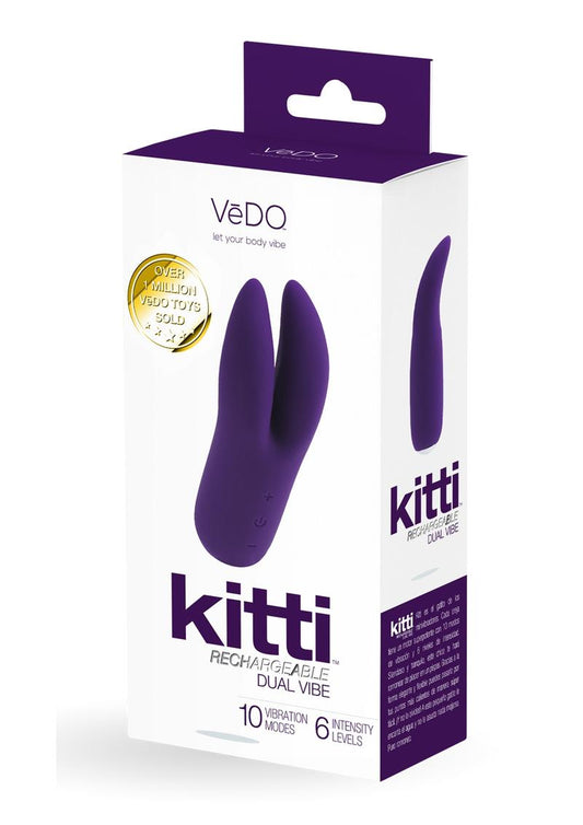 Vedo Kitti Silicone Rechargeable Clitoral Vibrator - Deep Purple/Purple