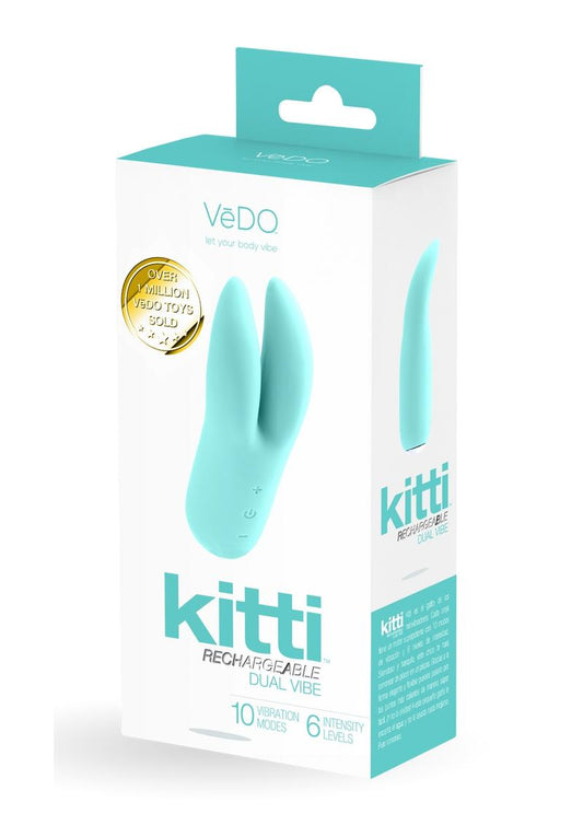 Vedo Kitti Silicone Rechargeable Clitoral Vibrator - Tease Me - Teal/Turquoise