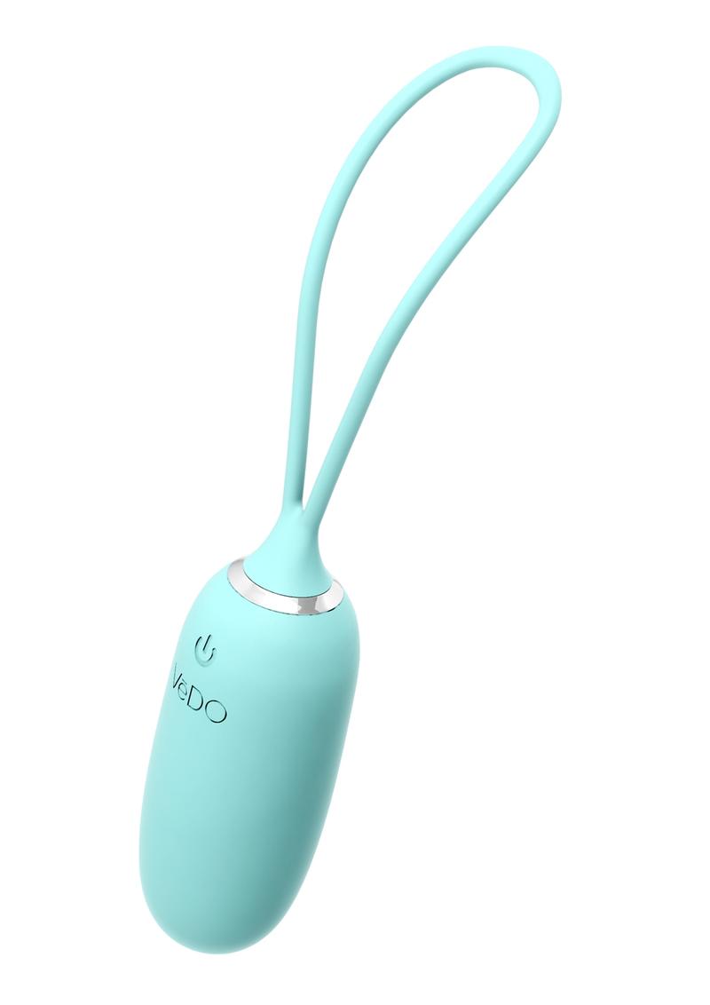 Vedo Kiwi Rechargeable Silicone Insertable Bullet Vibrator with Remote Control - Tease Me - Blue/Turquoise
