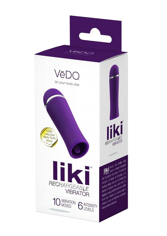 Vedo Liki Rechargeable Silicone Flicker Clitoral Vibrator - Deep Purple/Purple