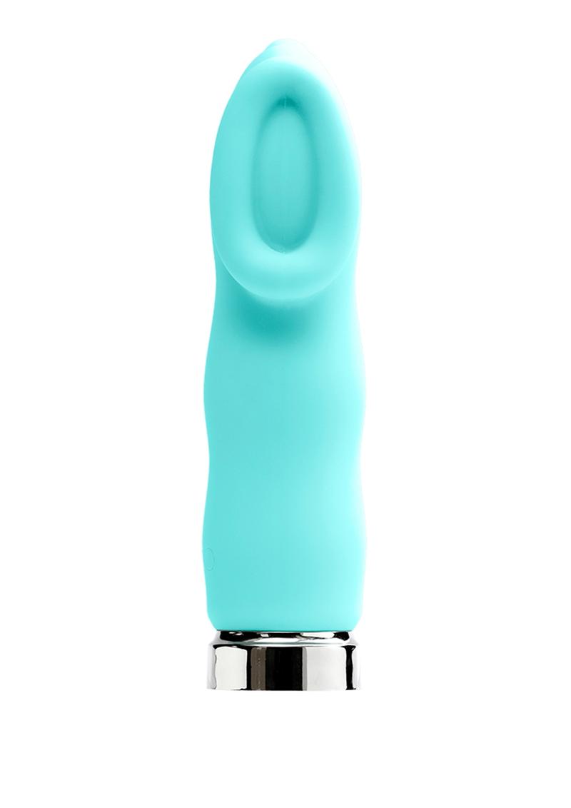 Vedo Luv Plus Rechargeable Silicone Bullet Vibrator - Tease Me - Teal/Turquoise
