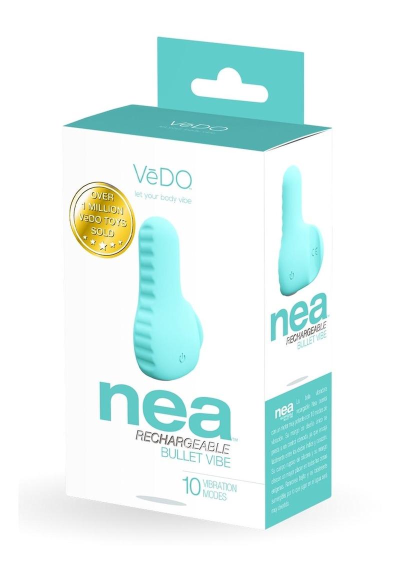 Vedo Nea Rechargeable Silicone Bullet Vibrator - Tease Me - Blue/Turquoise