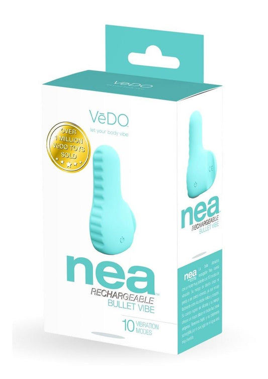 Vedo Nea Rechargeable Silicone Bullet Vibrator - Tease Me - Blue/Turquoise