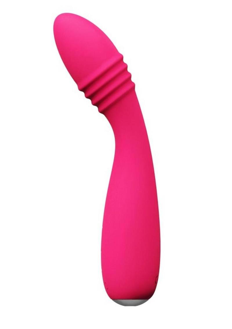 silicone g spot toy with deep rumbly vibration modes