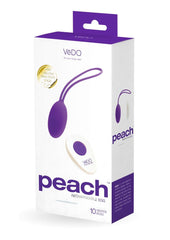 Vedo Peach Rechargeable Silicone Egg Vibrator with Remote Control - Into You - Indigo/Purple