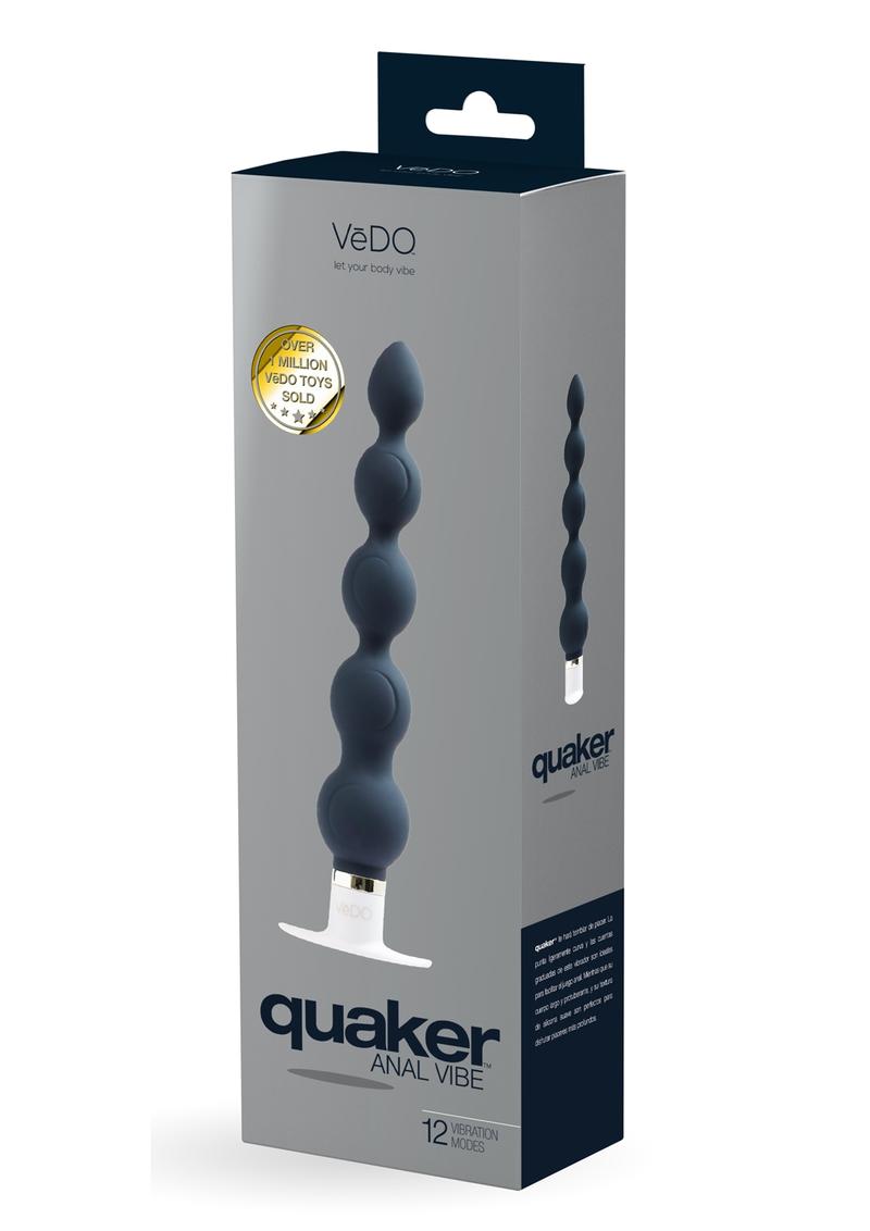 Vedo Quaker Silicone Anal Vibrator - Just - Black