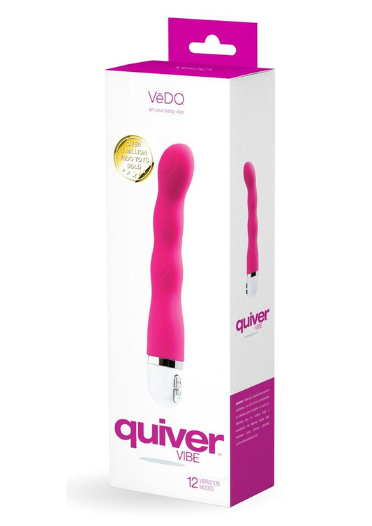 Vedo Quiver Silicone Vibrator - Hot In Bed - Pink
