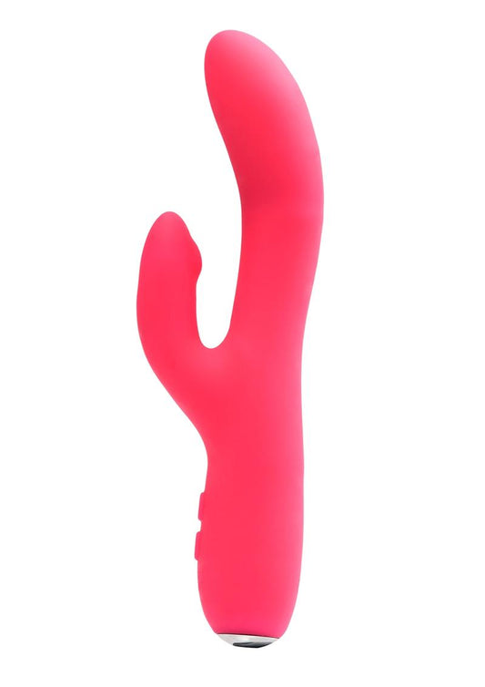 Vedo Rockie Rechargeable Silicone Rabbit Vibrator - Foxy - Pink