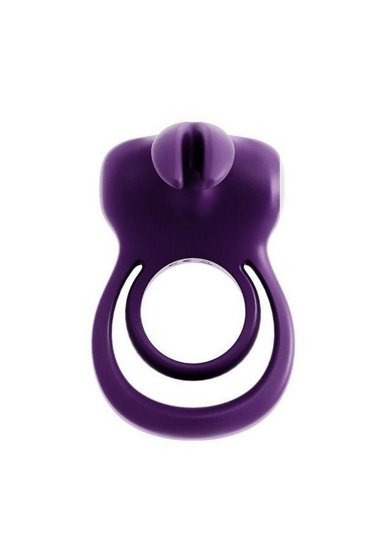 Rechargeable dual cock ring with vibrating bunny ears
