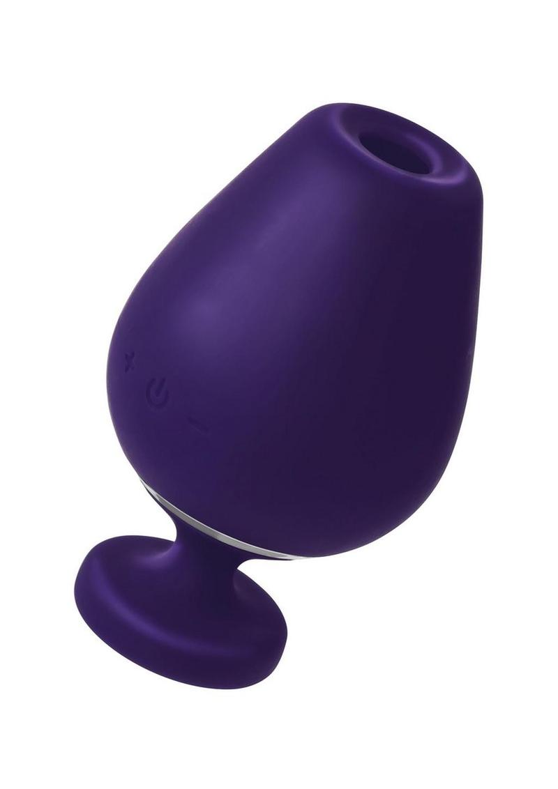 sonic clitoral vibrator with wine glass inspired design