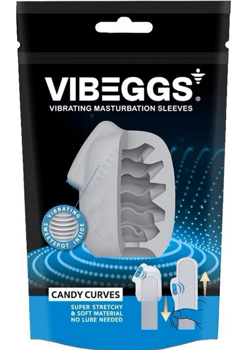 Vibeggs Candy Curves Unisex Masturbation Egg - Blue/White