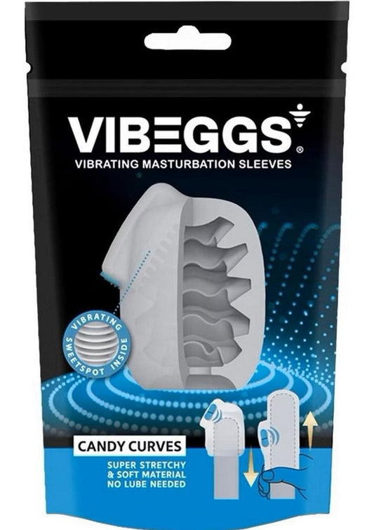 Vibeggs Candy Curves Unisex Masturbation Egg - Blue/White