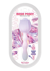 Wet Dreams Rosie Posey Silicone Rechargeable Rose Shaped Vibrating Wand - Magenta/Pink