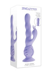 Wiggly Bunny Rechargeable Silicone Rabbit Vibrator - Purple