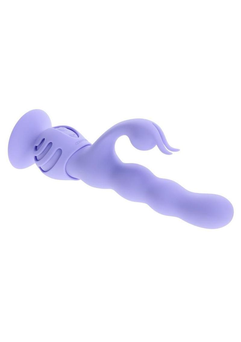 Wiggly Bunny Rechargeable Silicone Rabbit Vibrator - Purple