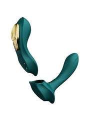 Remote control vibrator styled with pouch