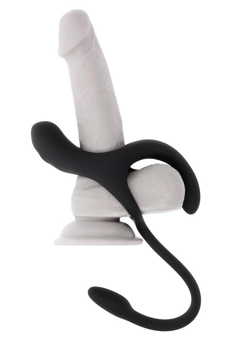 vibrating cock ring with plug attachment