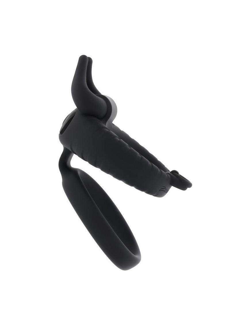 black chrome dual cock ring