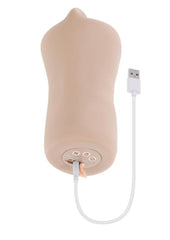 vibrating suction stroker for men with realistic tongue texture