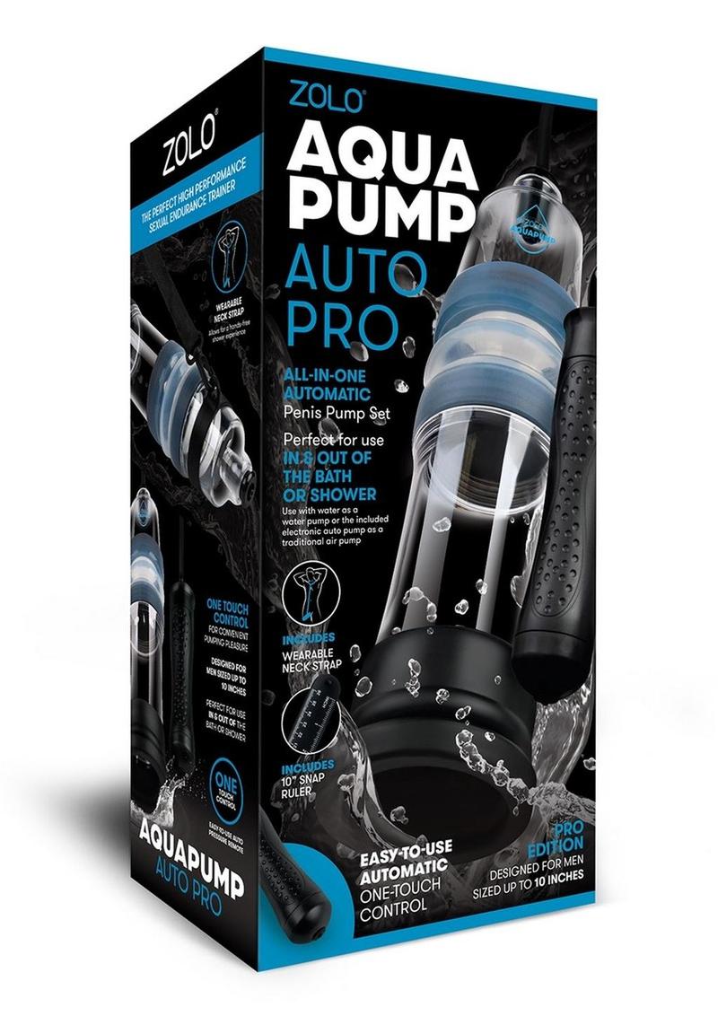 ZOLO Aquapump Auto Pro Silicone Penis Pump - Black/Blue