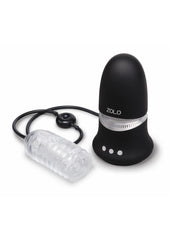 ZOLO Nut Buster Rechargeable Multi-Function Masturbator with Remote - Black/Clear