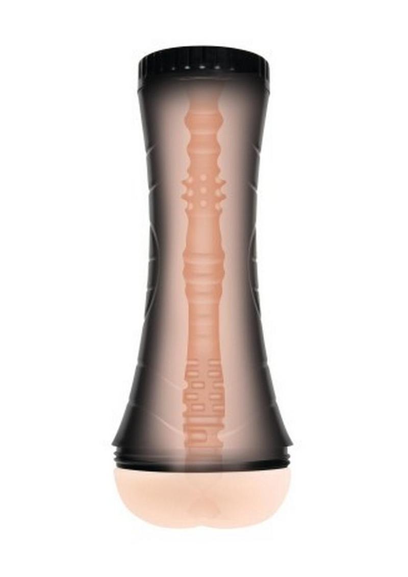 male stroker with textured sleeve realistic anal opening