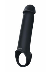 ZOLO Vibrating Remote Control Silicone Rechargeable Penis Extender Strap-On - Black