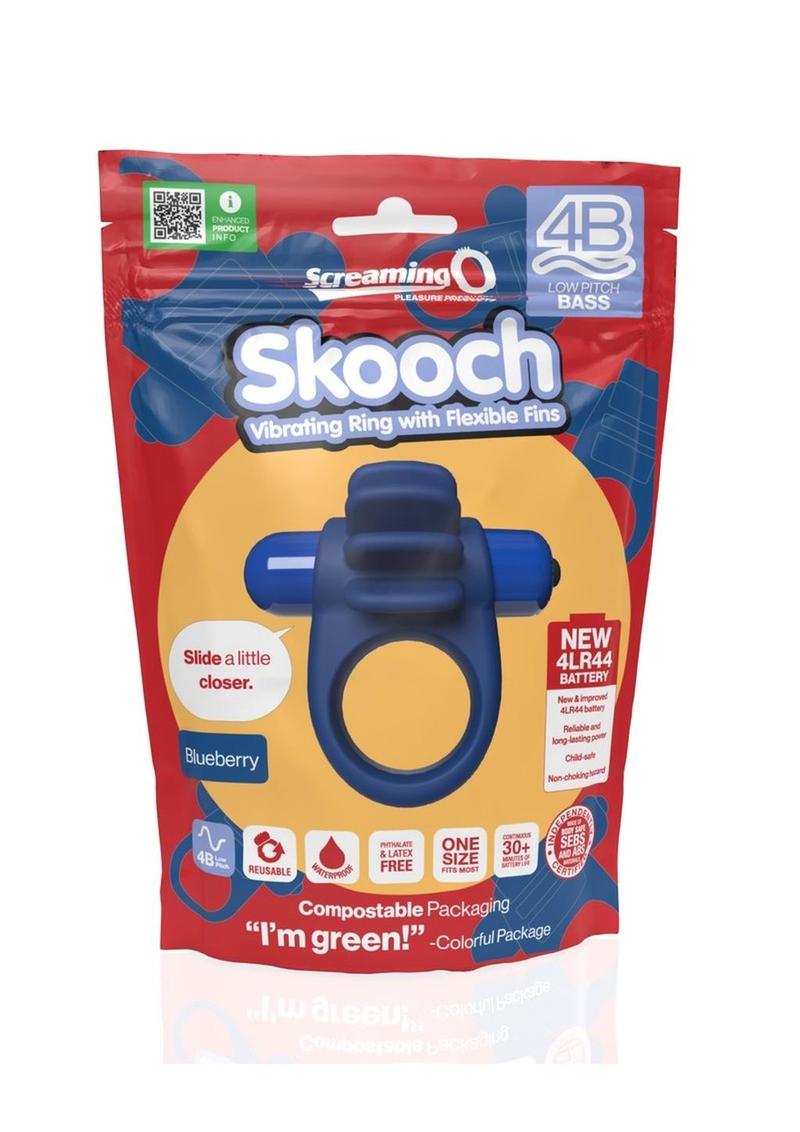 4b Skooch Vibrating Cock Ring with Clitoral Stimulator - Blue/Blueberry