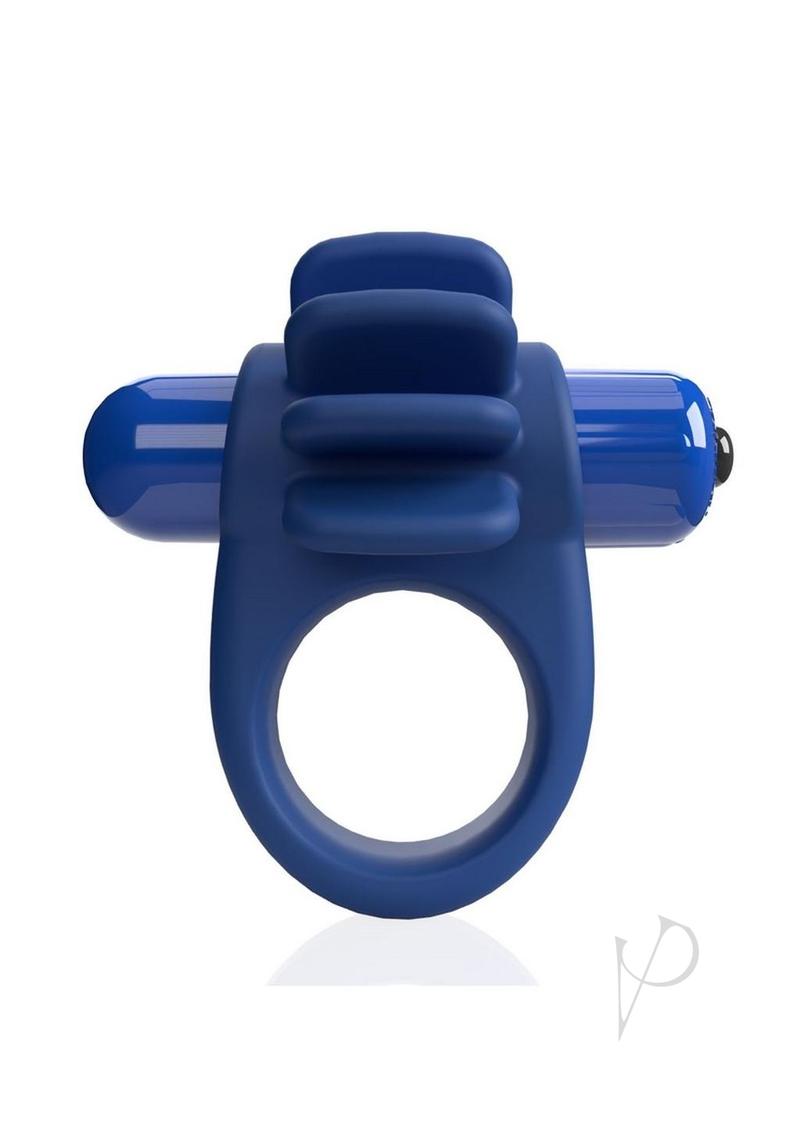 4t Skooch Vibrating Cock Ring with Clitoral Stimulator - Blue/Blueberry