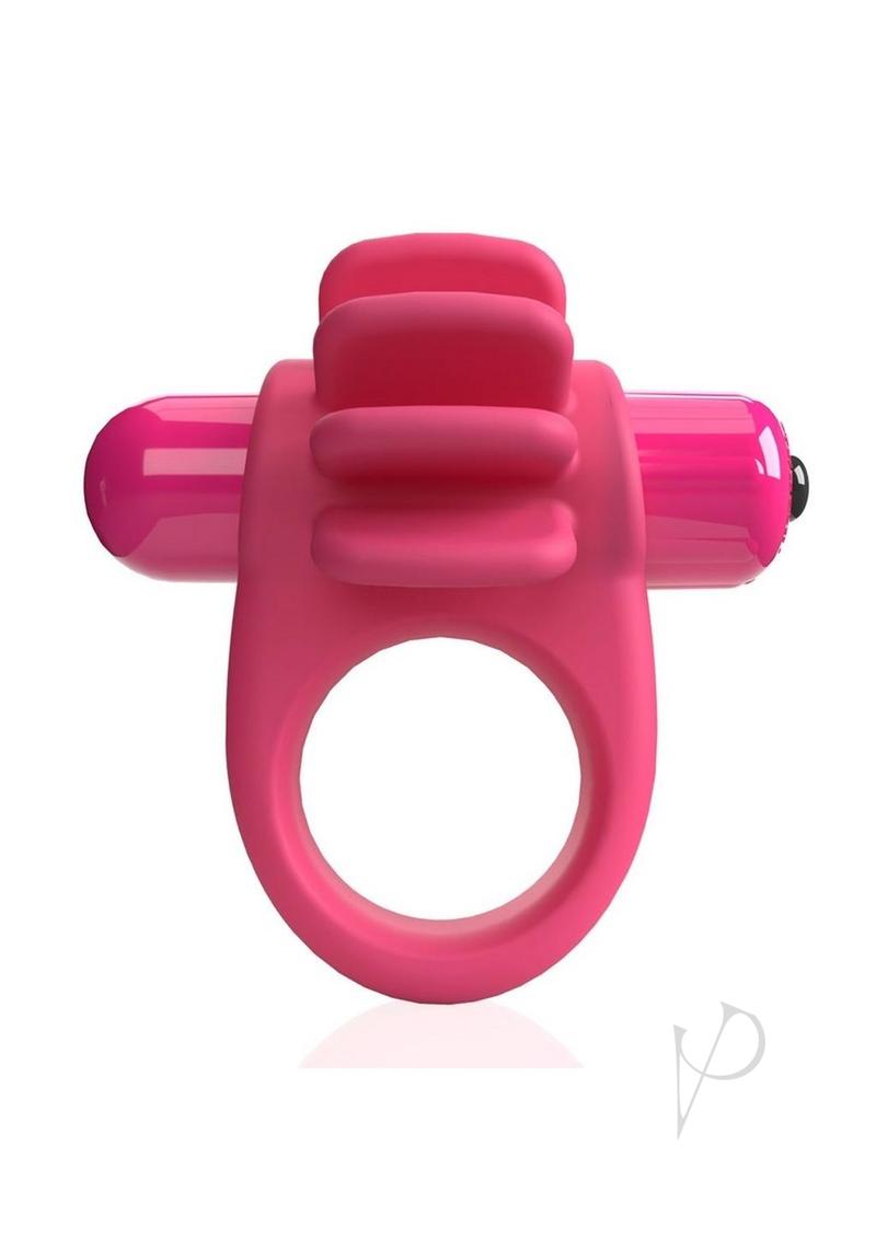 4t Skooch Vibrating Cock Ring with Clitoral Stimulator - Red/Strawberry