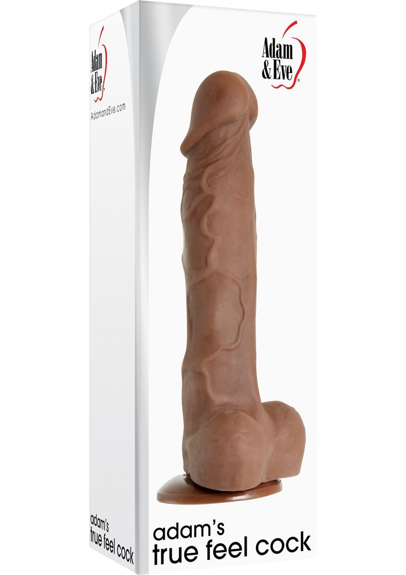 Adam and Eve - Adam's True Feel Cock Dual Density Dildo - Brown/Caramel - 7in