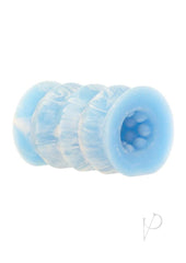 Addiction Silicone Glow In The Dark Masturbation Sleeve - Blue/White