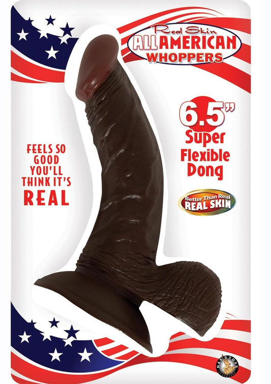 All American Whoppers Dildo with Balls - Chocolate - 6.5in