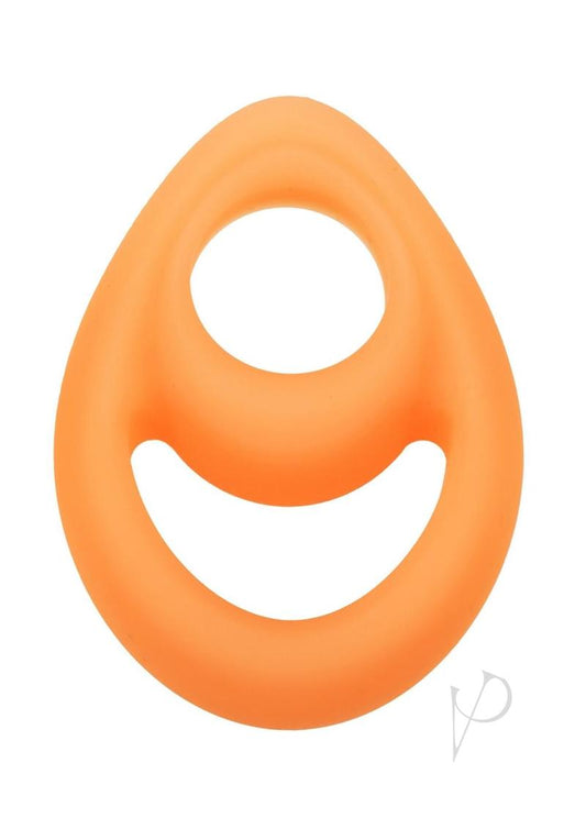 Alpha Glow In The Dark Liquid Silicone Teardrop Dual Ring - Orange