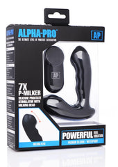 Alpha-Pro P-Milker Silicone Prostate Stimulator with Milking Bead - Black