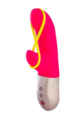 Amorino Silicone Vibrator with Clitoral Stimulator - Pink