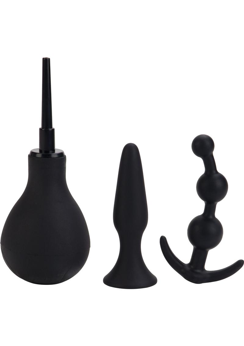 Anal Explorer Kit Silicone Douche - Black