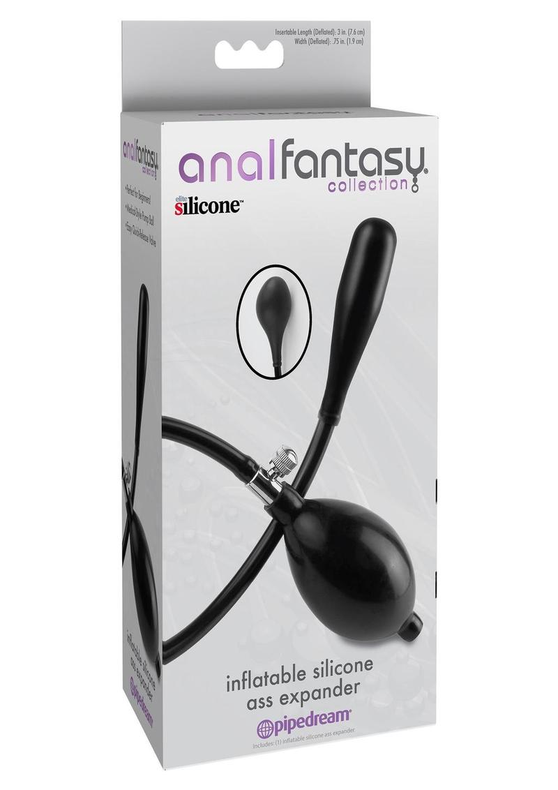 Anal Fantasy Collection Inflatable Silicone Ass Expander - Black - 3in