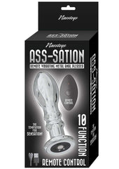 Ass-Sation Remote Control Rechargeable Vibrating Metal Anal Pleaser - Metal/Silver