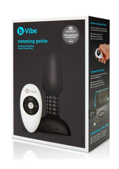 B-Vibe Rimming Petite Rechargeable Silicone Anal Plug with Remote Control - Black