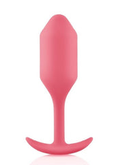 B-Vibe Snug Plug 2 Silicone Weighted Anal Plug - Coral/Orange