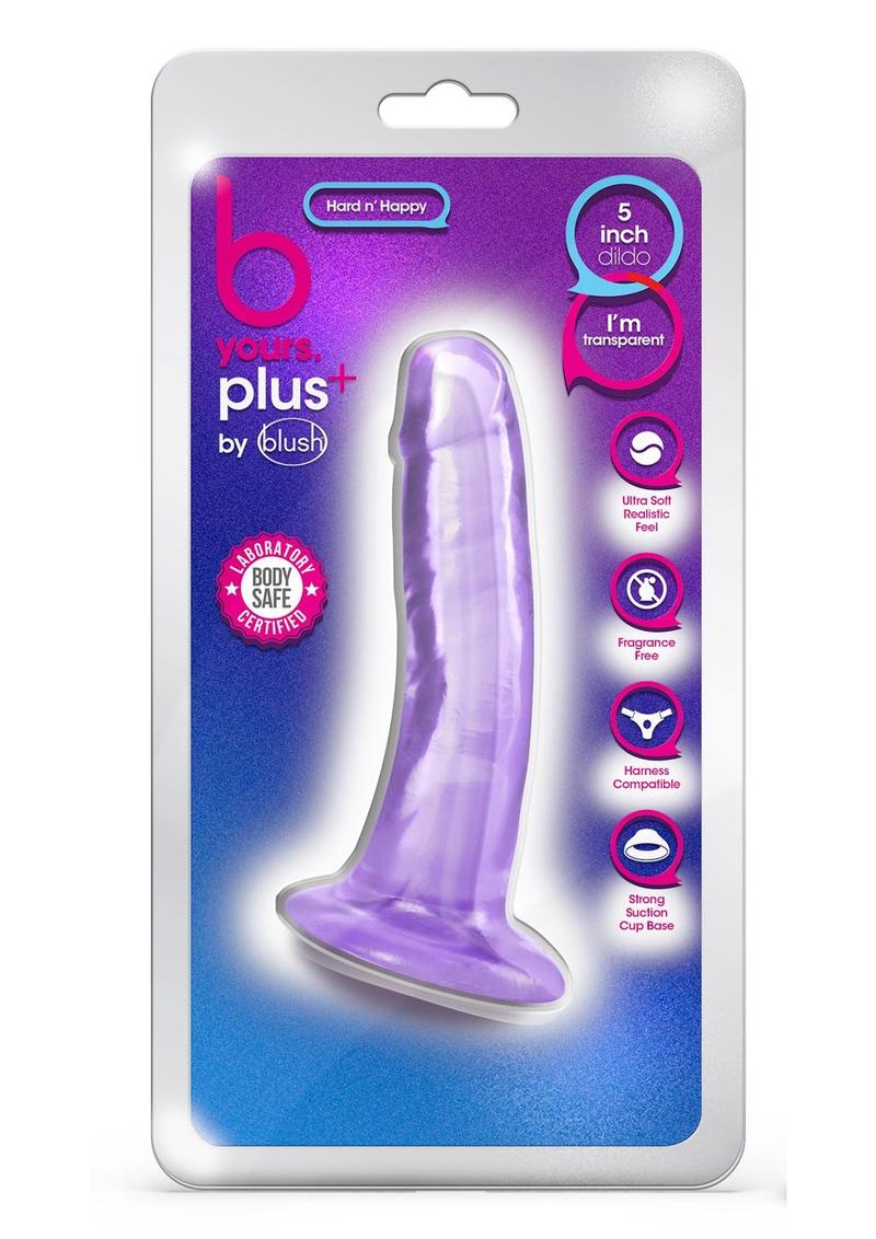 B Yours Plus Hard N' Happy Realistic Dildo - Purple - 5.5in