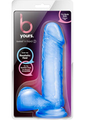 B Yours Sweet N' Hard 2 Dildo with Balls - Blue - 7.75in