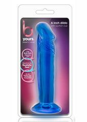 B Yours Sweet N' Small Dildo with Suction Cup - Blue - 6in