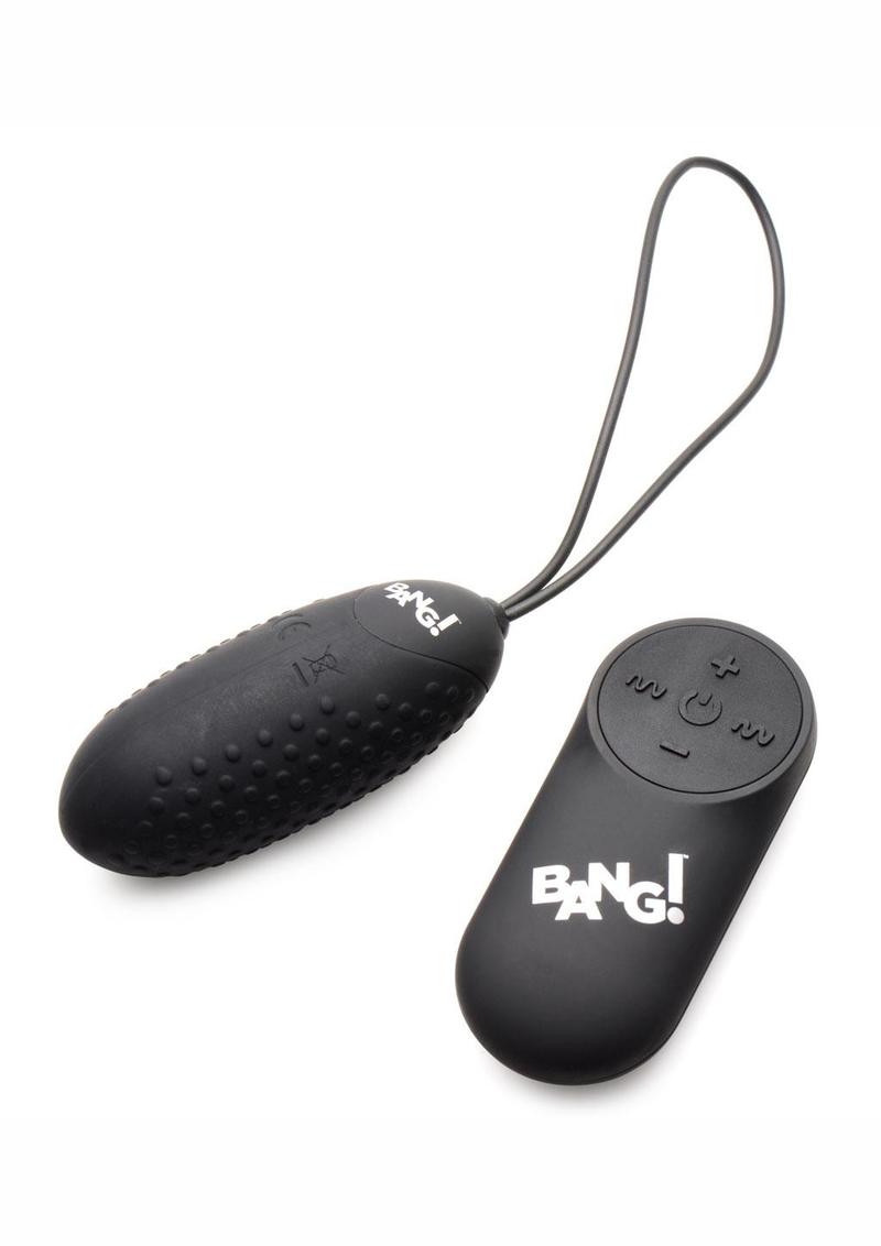 Bang! 28x Nubbed Rechargeable Silicone Egg with Remote Control - Black