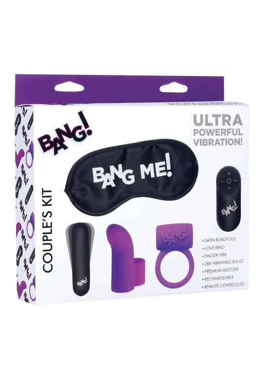 Bang! Couple's Love Ring Kit - Purple - Set Of 4