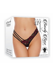 Barely Bare Asymmetrical Thong Panty - Black - One Size